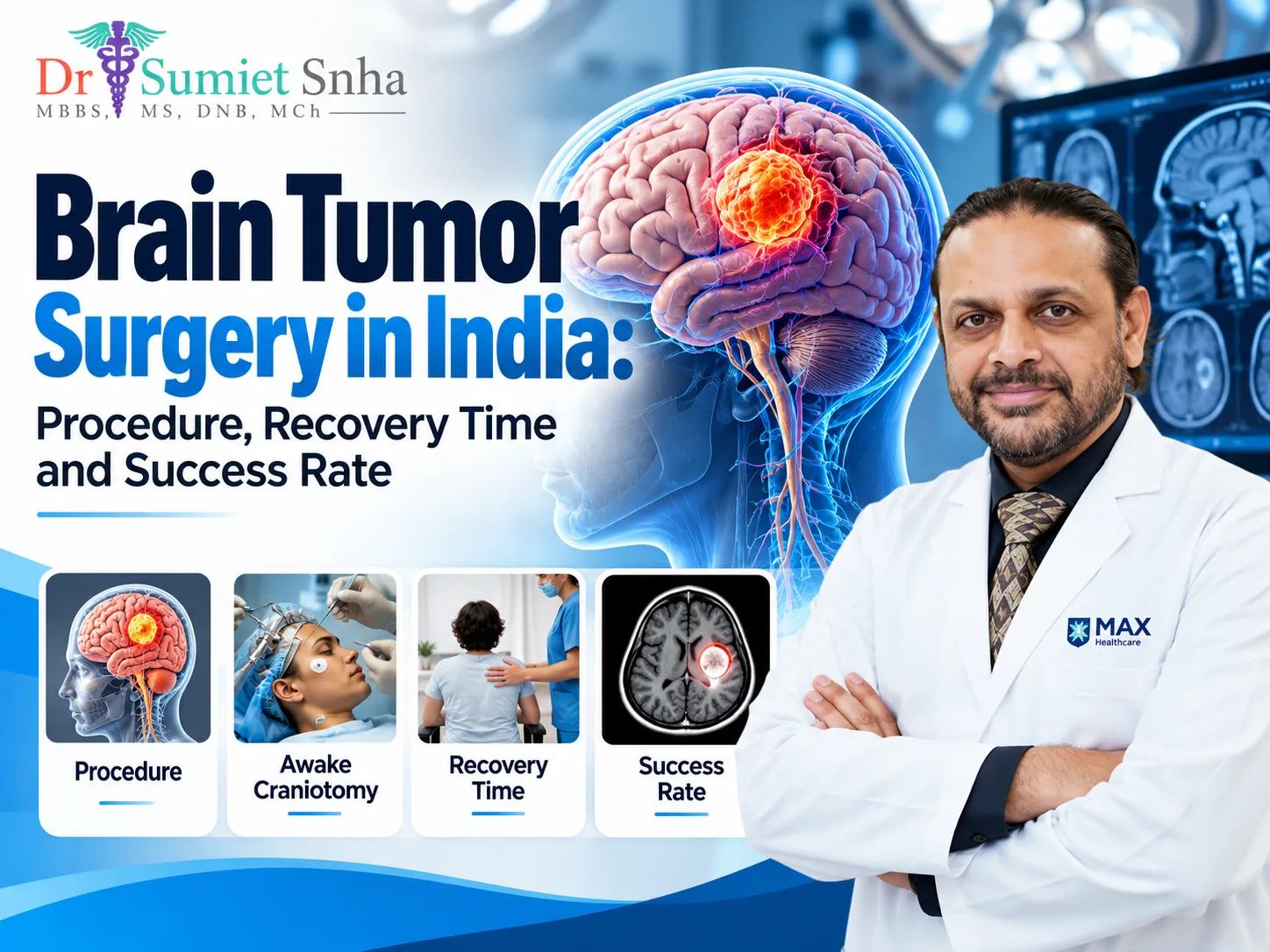 Brain tumor surgery in India – procedure, recovery time and success factors explained by Dr.(Prof.) Sumiet Snha