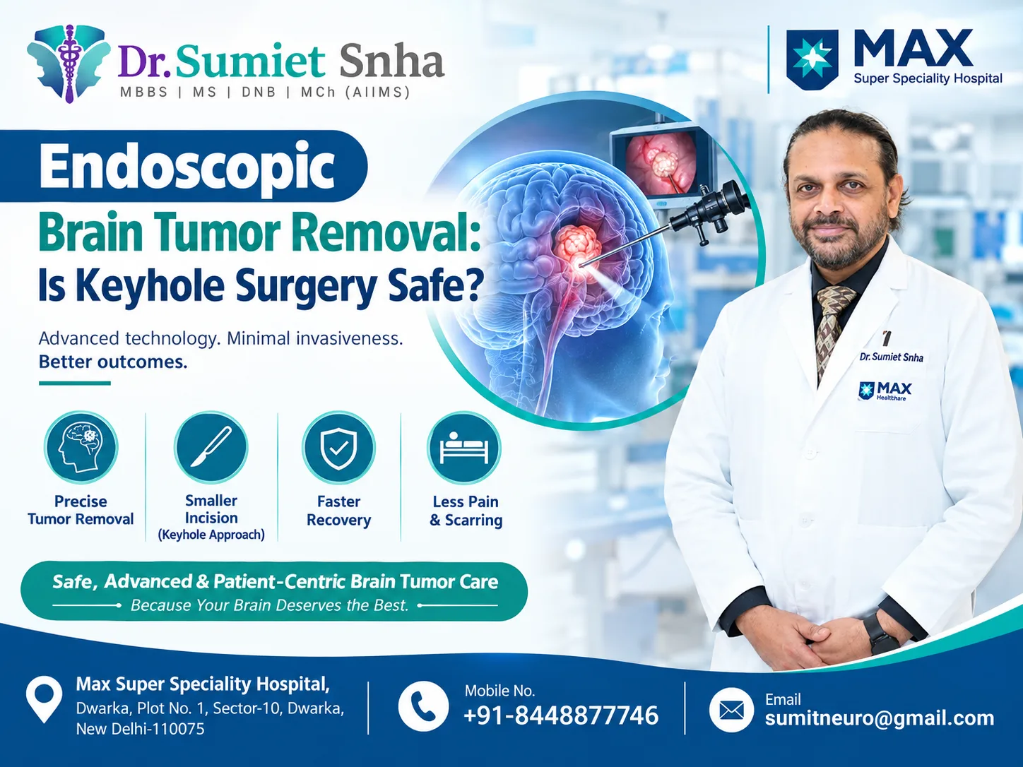 Endoscopic Brain Tumor Surgery Delhi | Is Keyhole Surgery Safe?