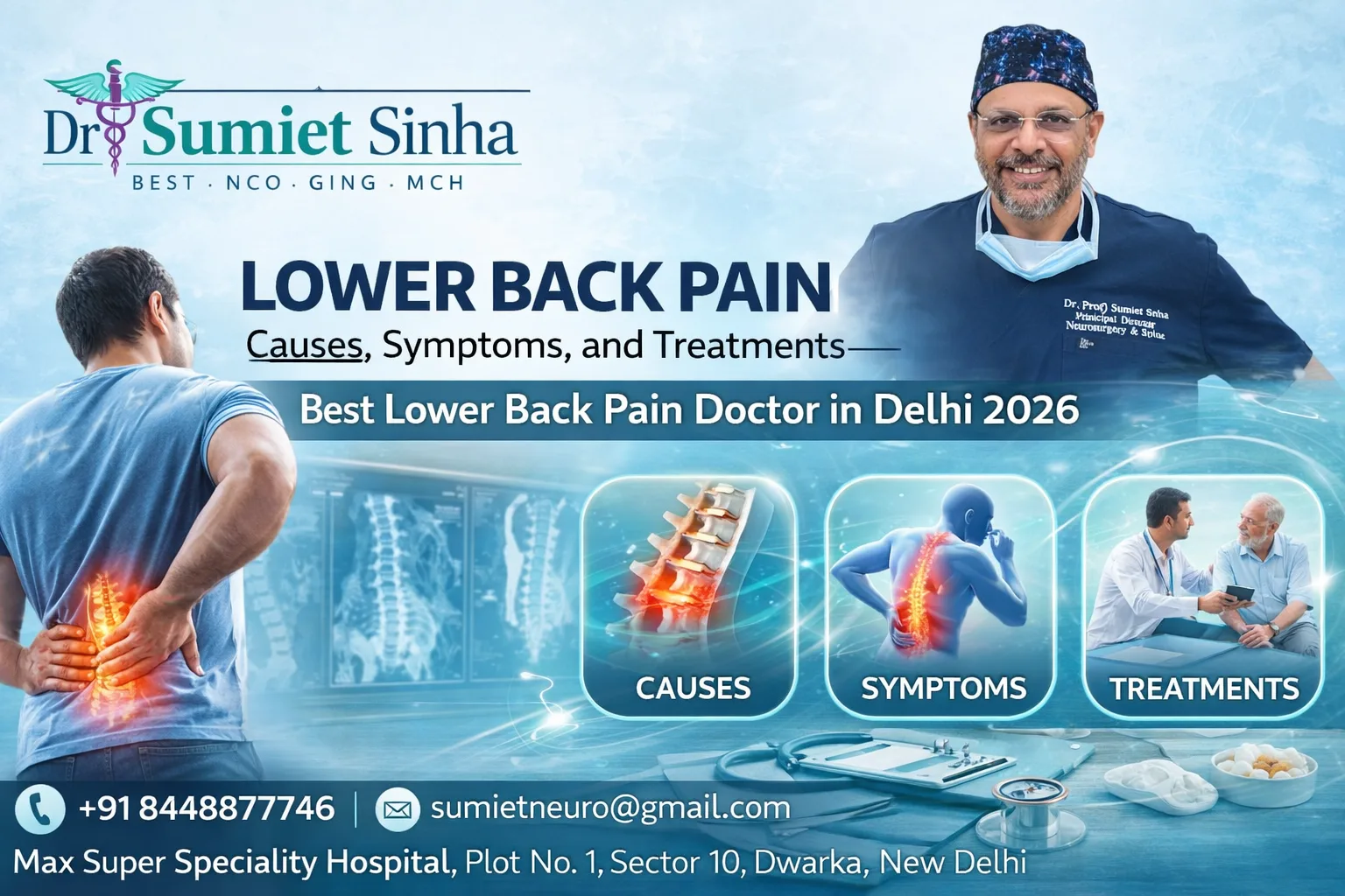 Lower Back Pain: Causes, Symptoms, and Treatments — Consult Best Lower Back Pain Doctor in Delhi