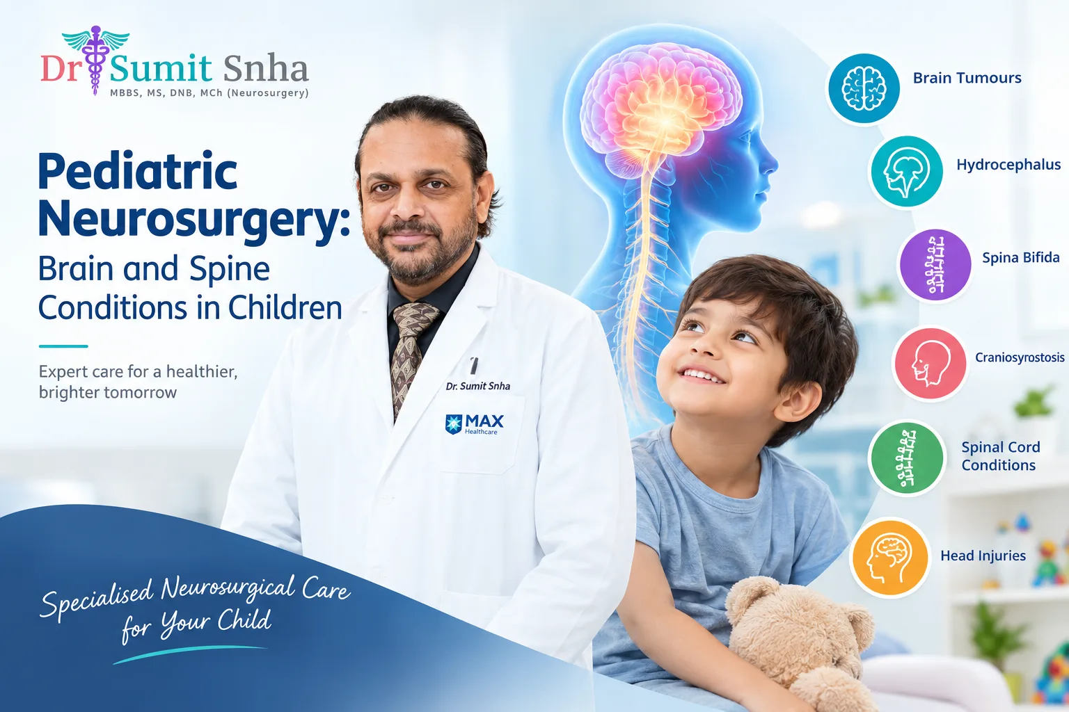 Pediatric neurosurgery for brain and spine conditions in children, including expert diagnosis and treatment options.