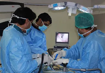 Dr. (Prof.) Sumiet Snha performing endoscopic neurosurgery